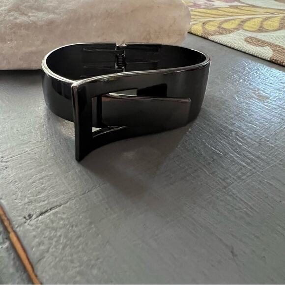 Gunmetal Hinged Bangle Bracelet - Picture 3 of 10